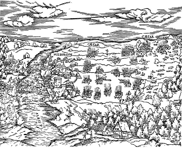 Batalla de Mühlberg en el libro "Comentario" de Luis de Ávila y Zúñiga